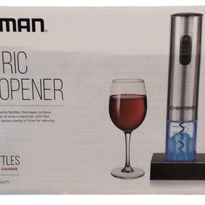 Chefman Stainless Steel Electric Wine Opener / Corkscrew - Stylish - New in Box